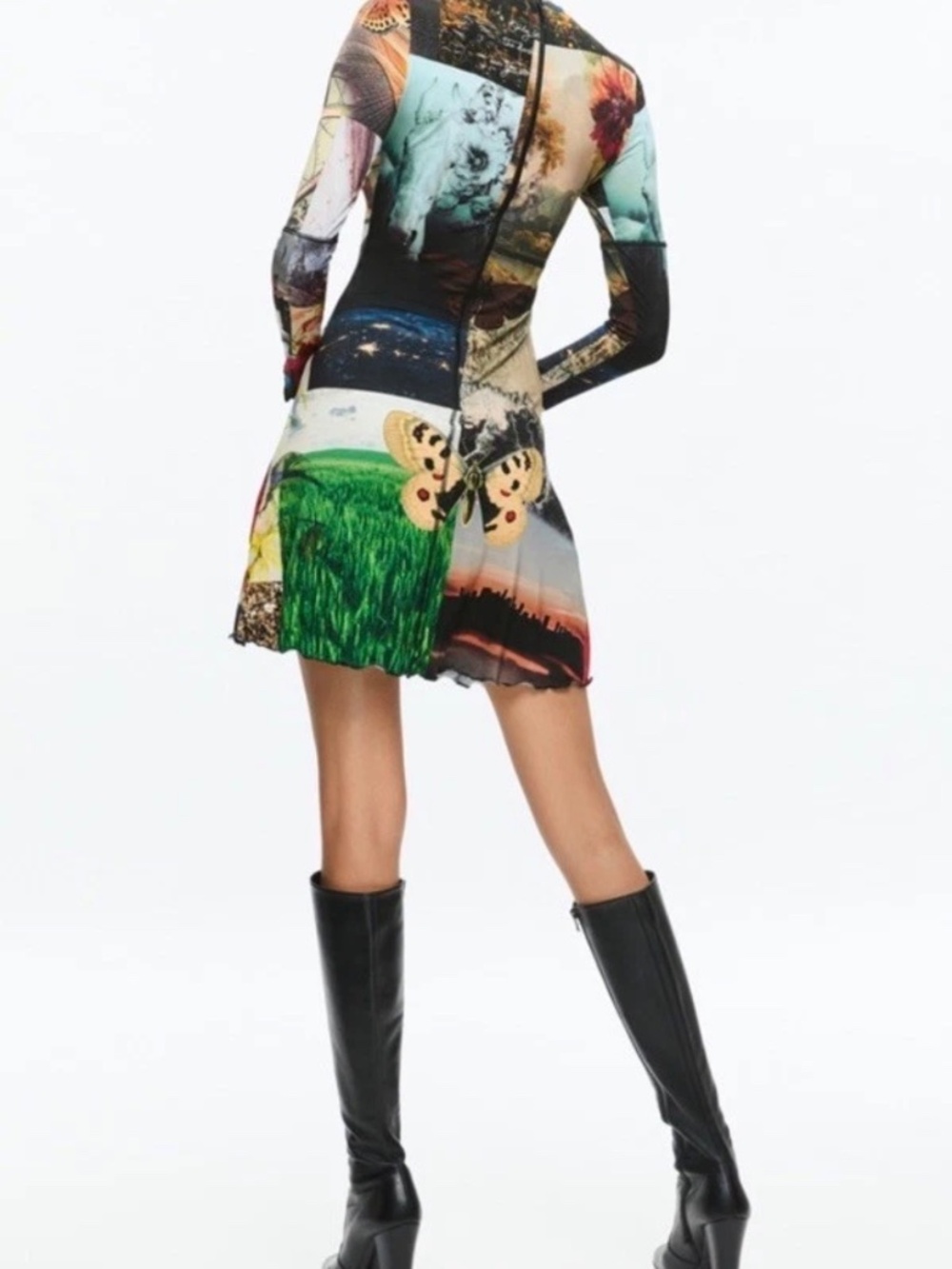Alice & Olivia Eco-Fusion Paneled Delora Mini Dress NWT Sz 6 - Picture 4 of 14